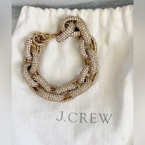 J. Crew Rose Gold Crystal Chunky Statement bracelet